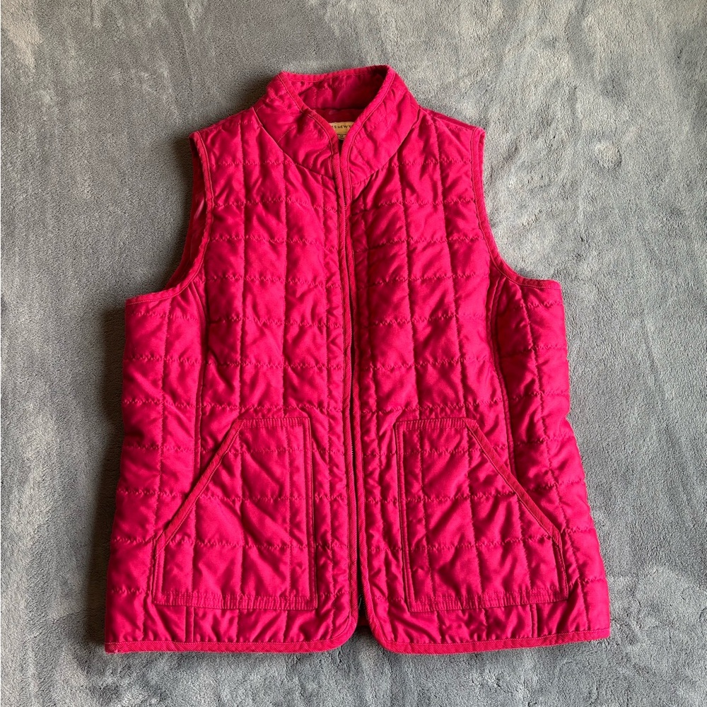 Jones New York Quilted Vest in Vibrant Red
